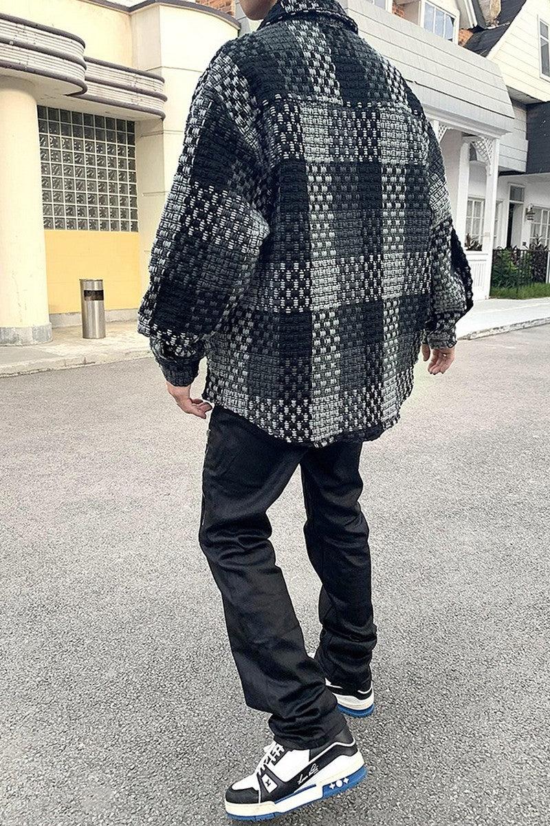 CZ Plaid Stitched Shirt