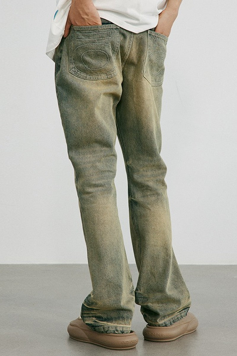 OO Washed Logo Flared Jeans
