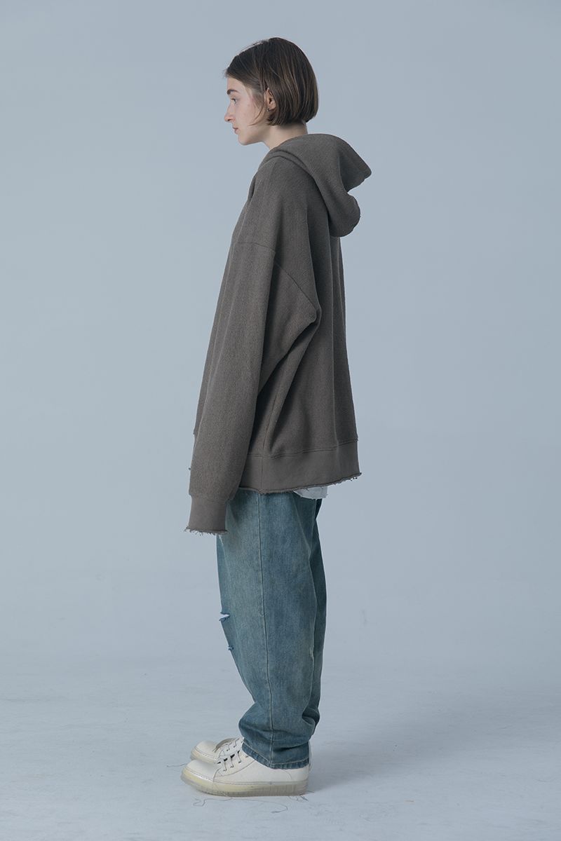 THINGY Army Green Loose Hoodie