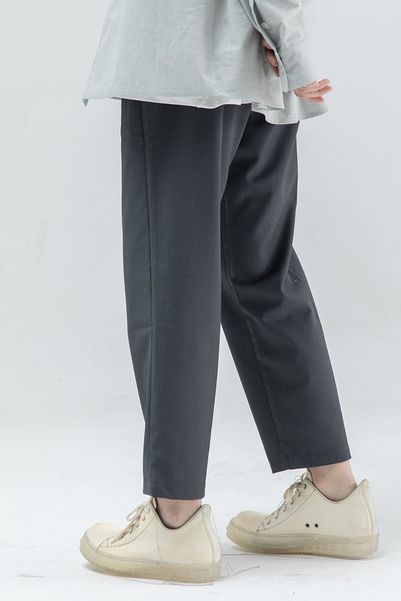 THINGY Dark Gray Straight Trousers