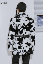 Mix7 Cow Pattern Sherpa Coat