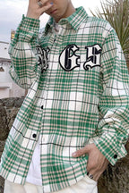 CZ Embroidered Plaid LS Shirt