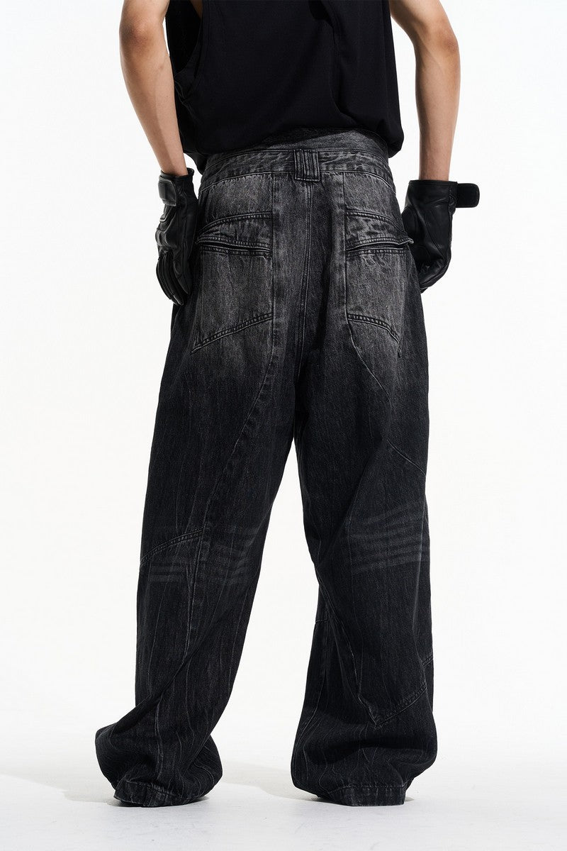 Oversized Washed Jeans