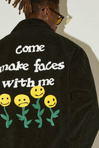 Empty Reference Smiley Print Fleece Jacket