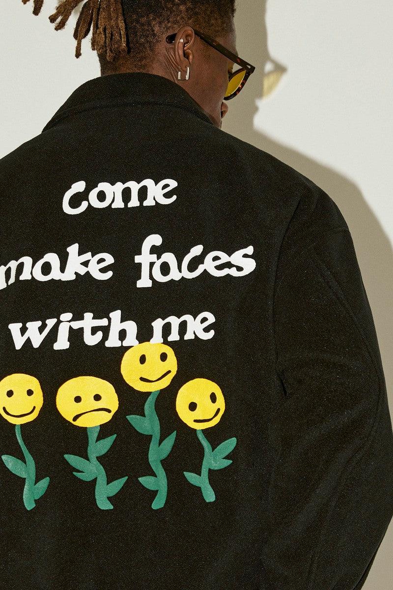 Empty Reference Smiley Print Fleece Jacket