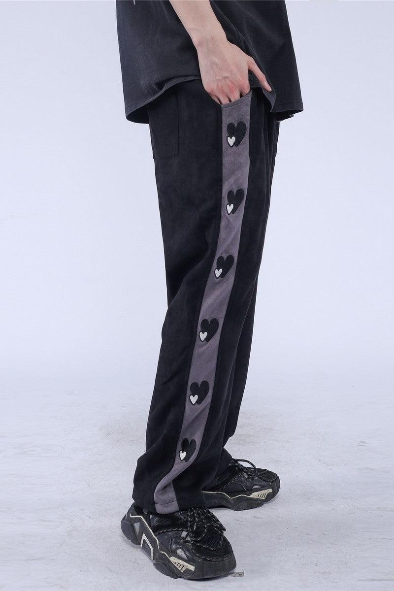 CZ Love Embroidered Velvet Pants