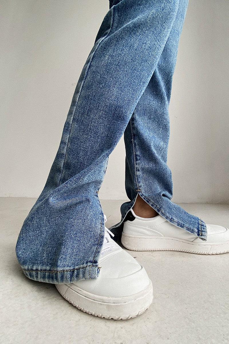CZ Tight Flared Slit Jeans