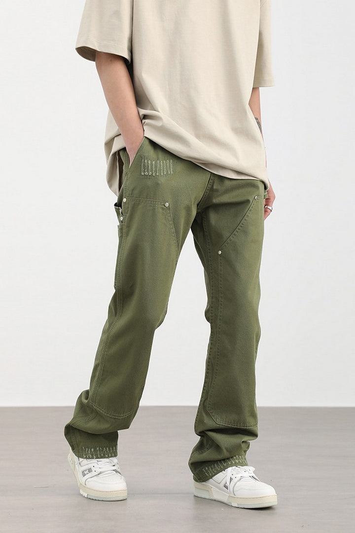 Double Knee Flared Trousers