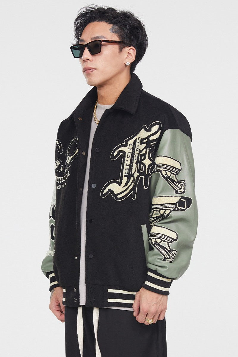 F2CE Handcuffs Woolen Varsity Jacket