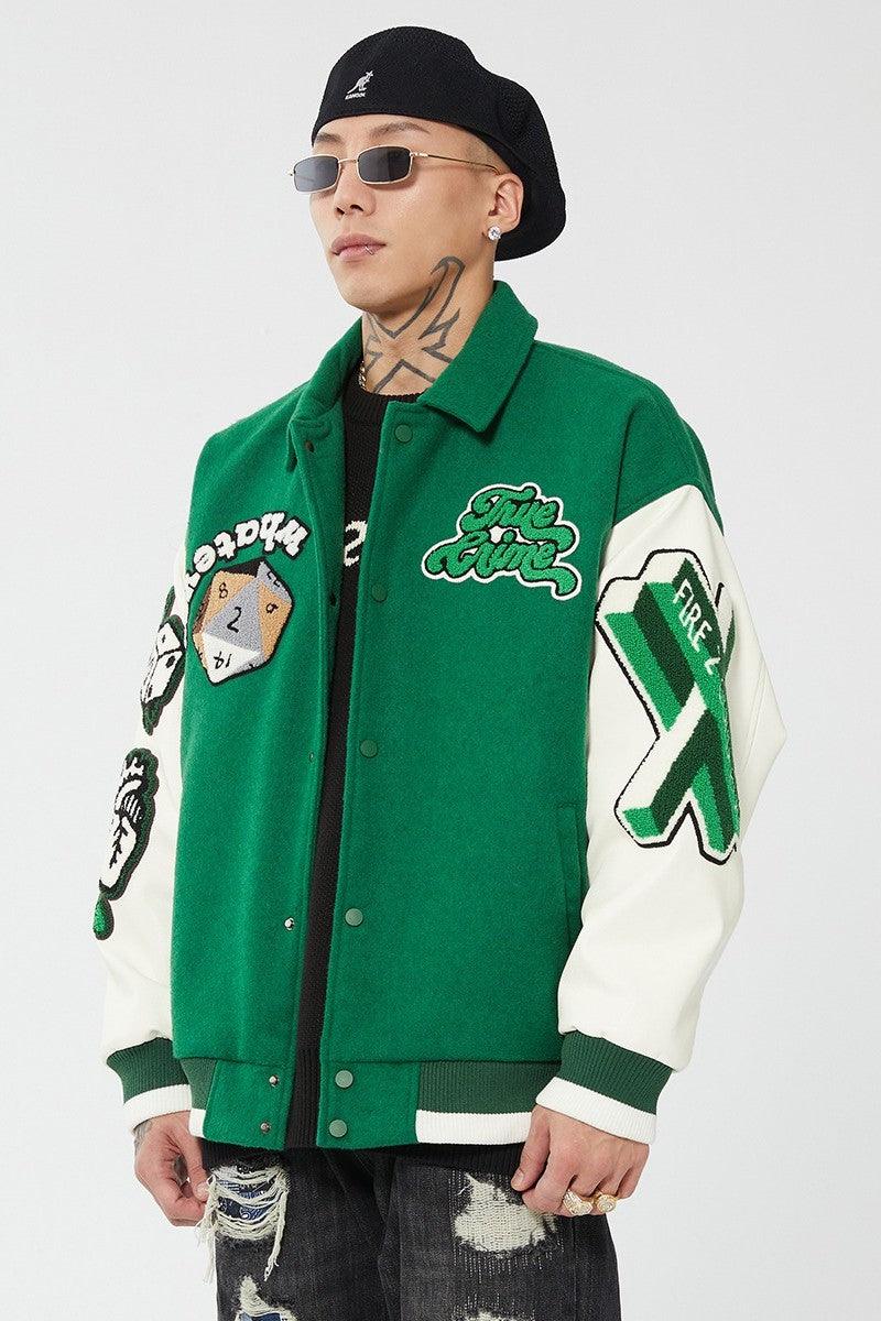 F2CE Embroidered Wool Varsity Jacket