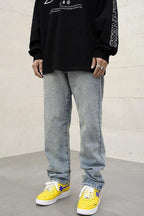 CZ Washed Straight Loose Jeans