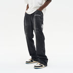 Gothic Logo Embroidered Flared Jeans