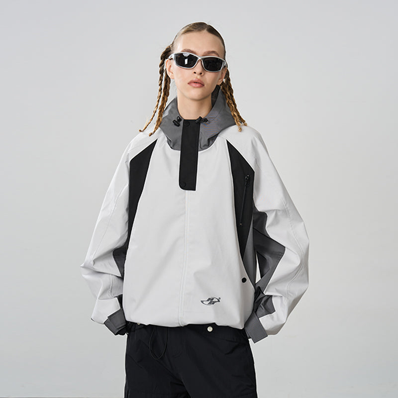 Deconstructed Patchwork Hooded Jacket