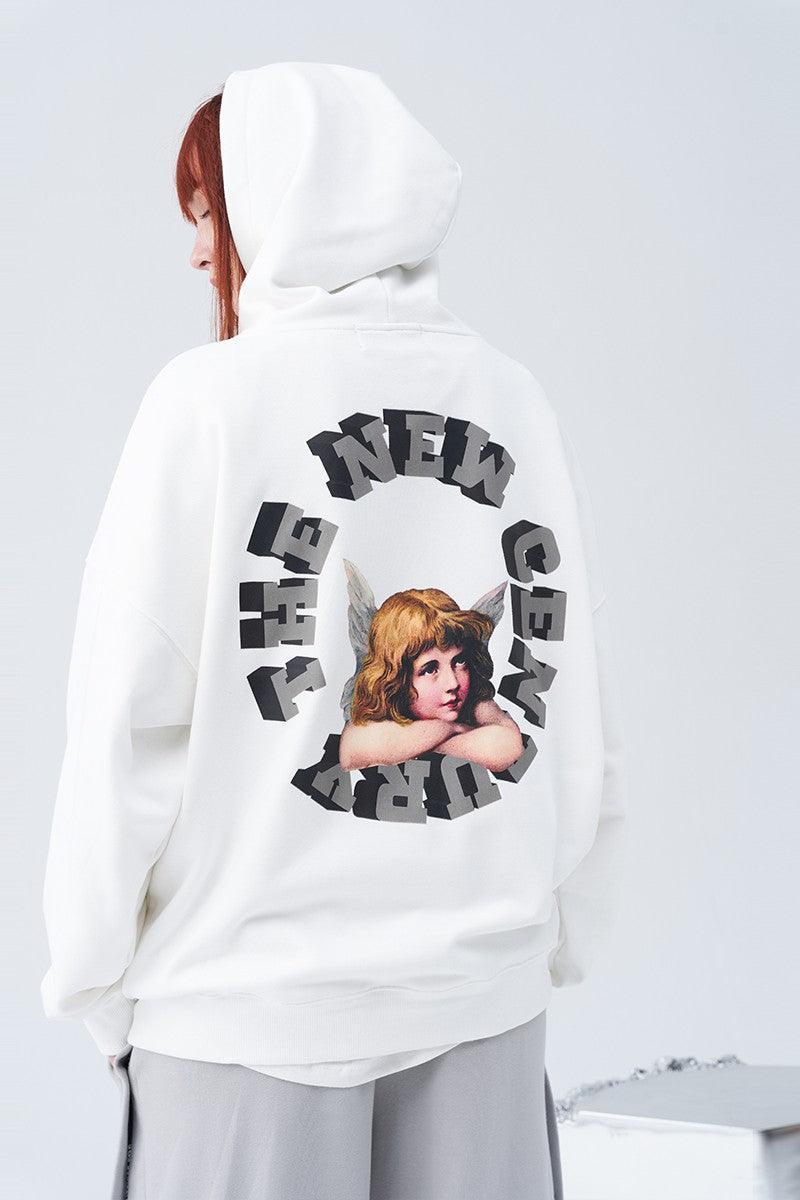 Retro Angel Print Hoodie