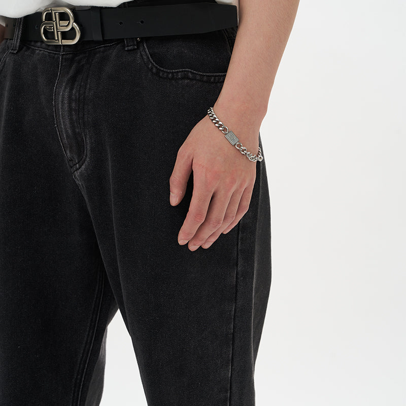 Retro Washed Straight Jeans