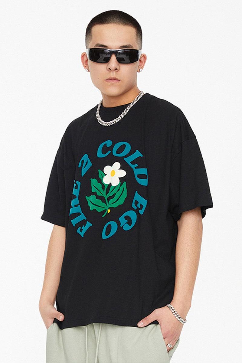 F2CE Foam Print Flower Logo Tee
