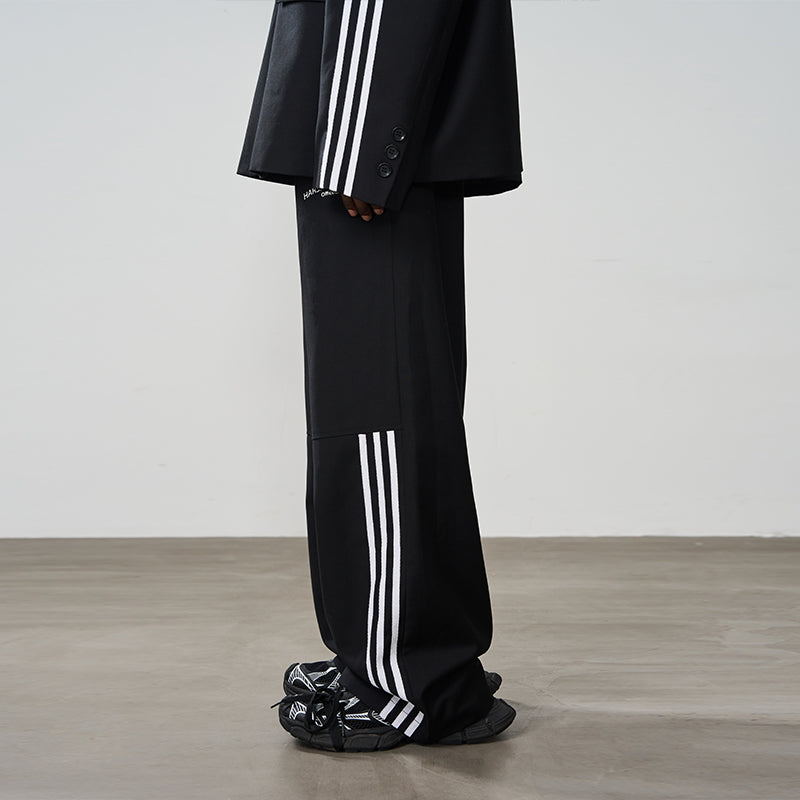 Patchwork Striped Suit Trousers