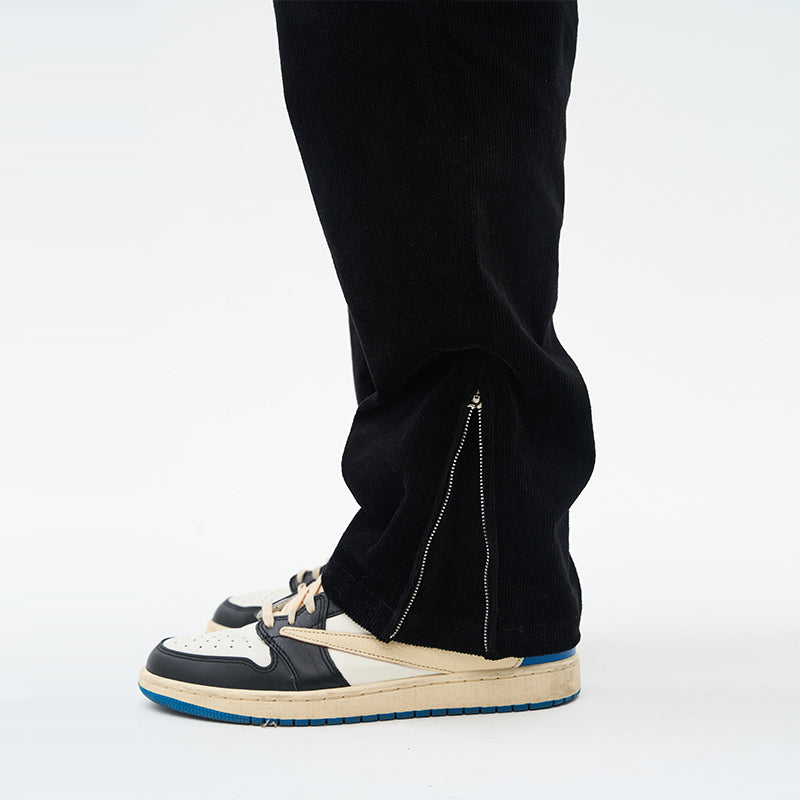 H/C Micro Flared Zipper Corduroy Trousers