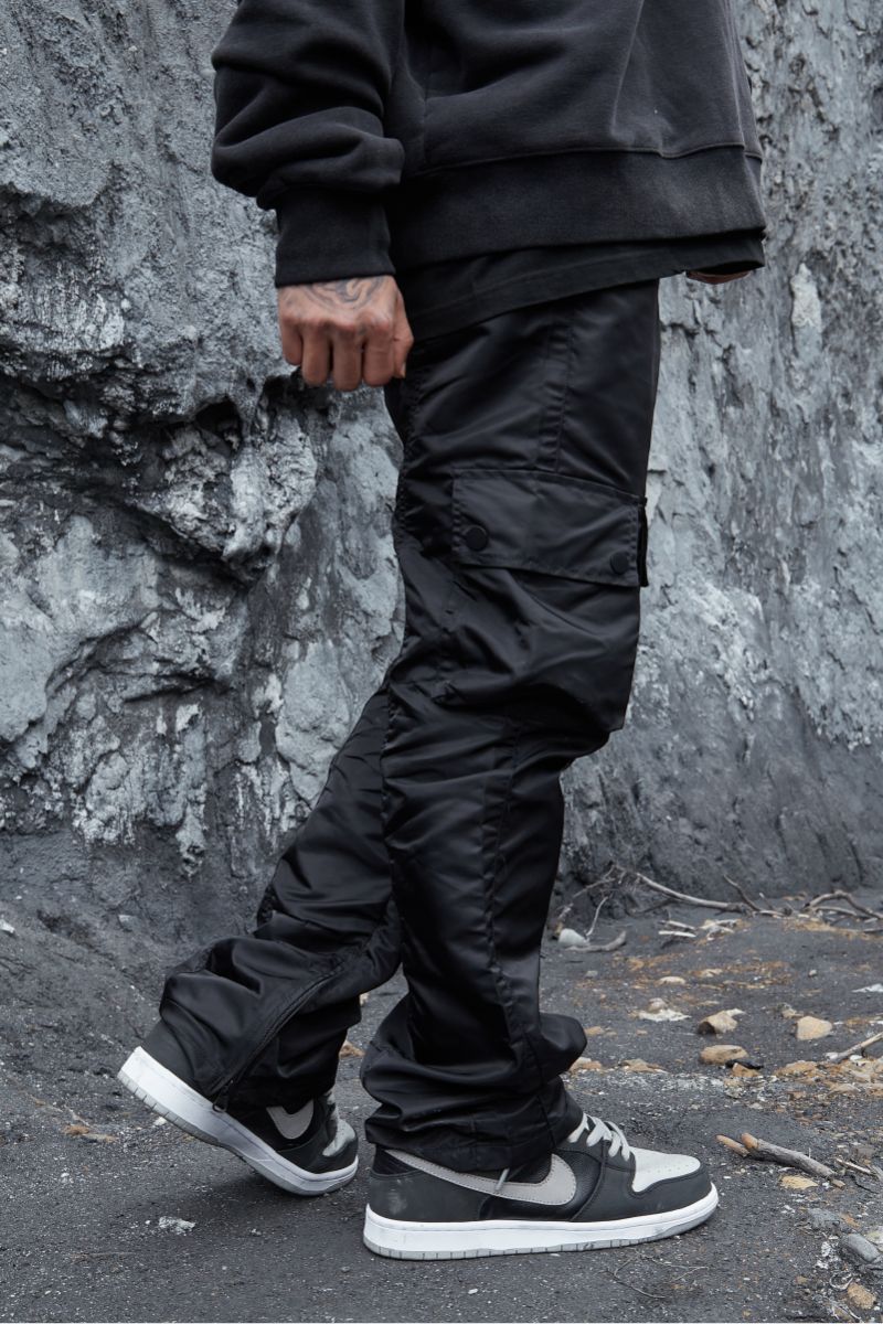 STEEPC Multi Pocket Flared Trousers
