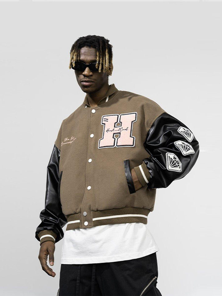 H/C New Century Embroidered Varsity Jacket - US Only