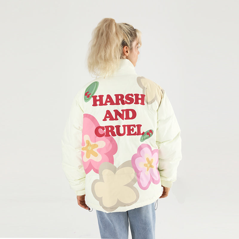 H/C Cartoon Flowers Down Jacket