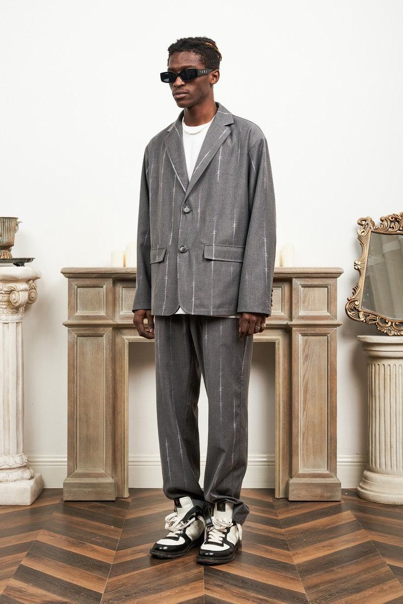 Empty Reference Thorn Print Suit Jacket