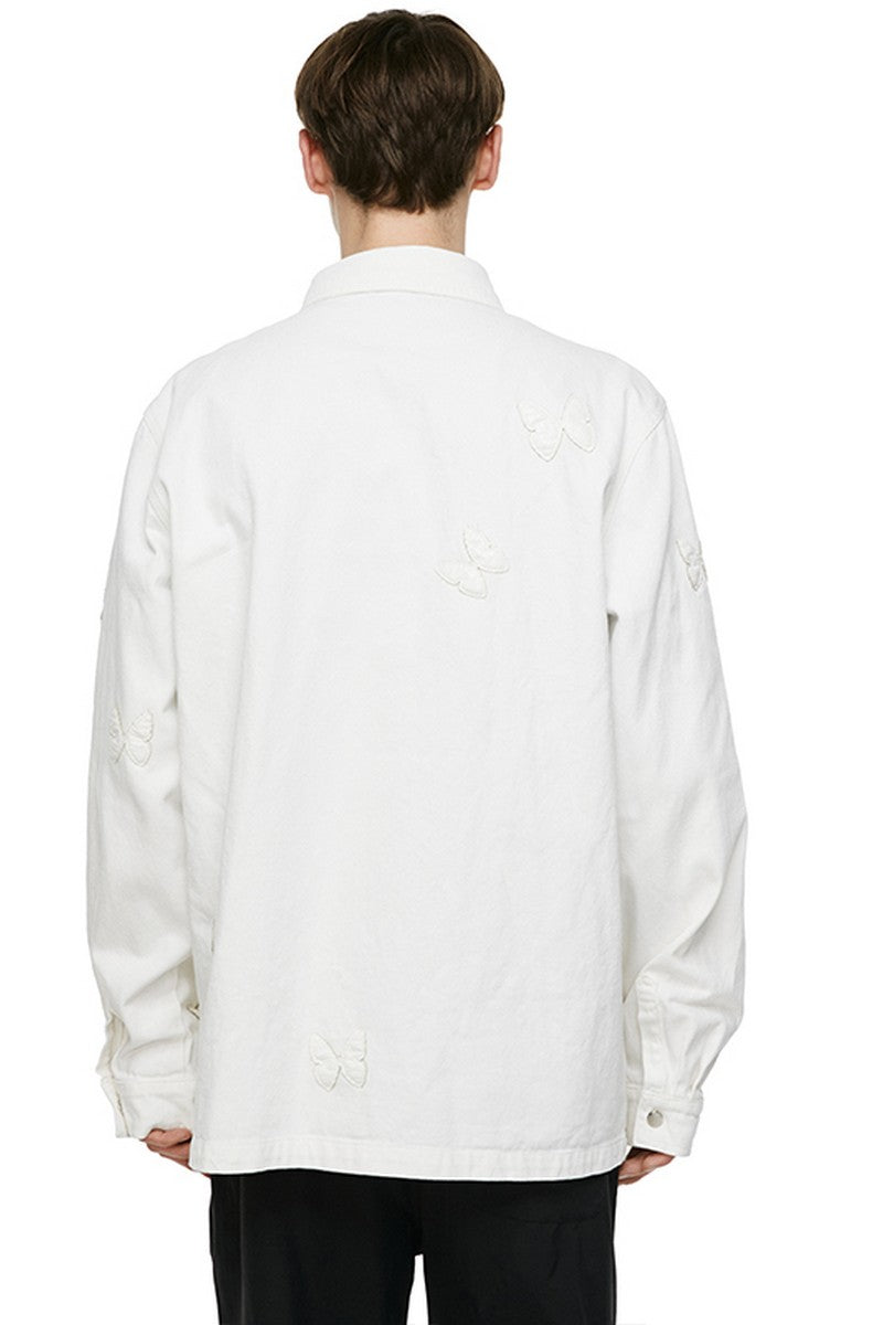 Old Order Butterflies Embroidered Jeans Jacket