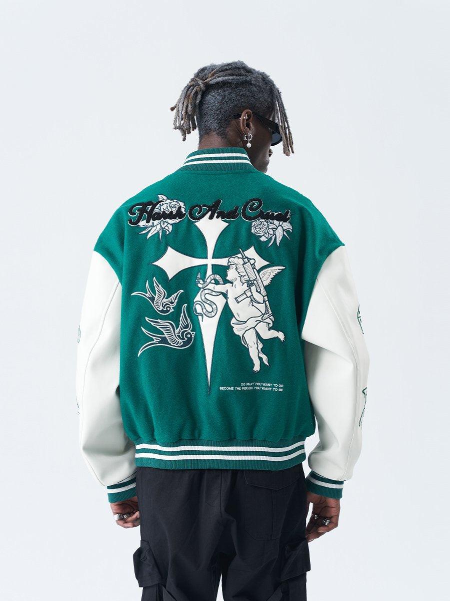 H/C Angel Embroidered Varsity Jacket - UK Only