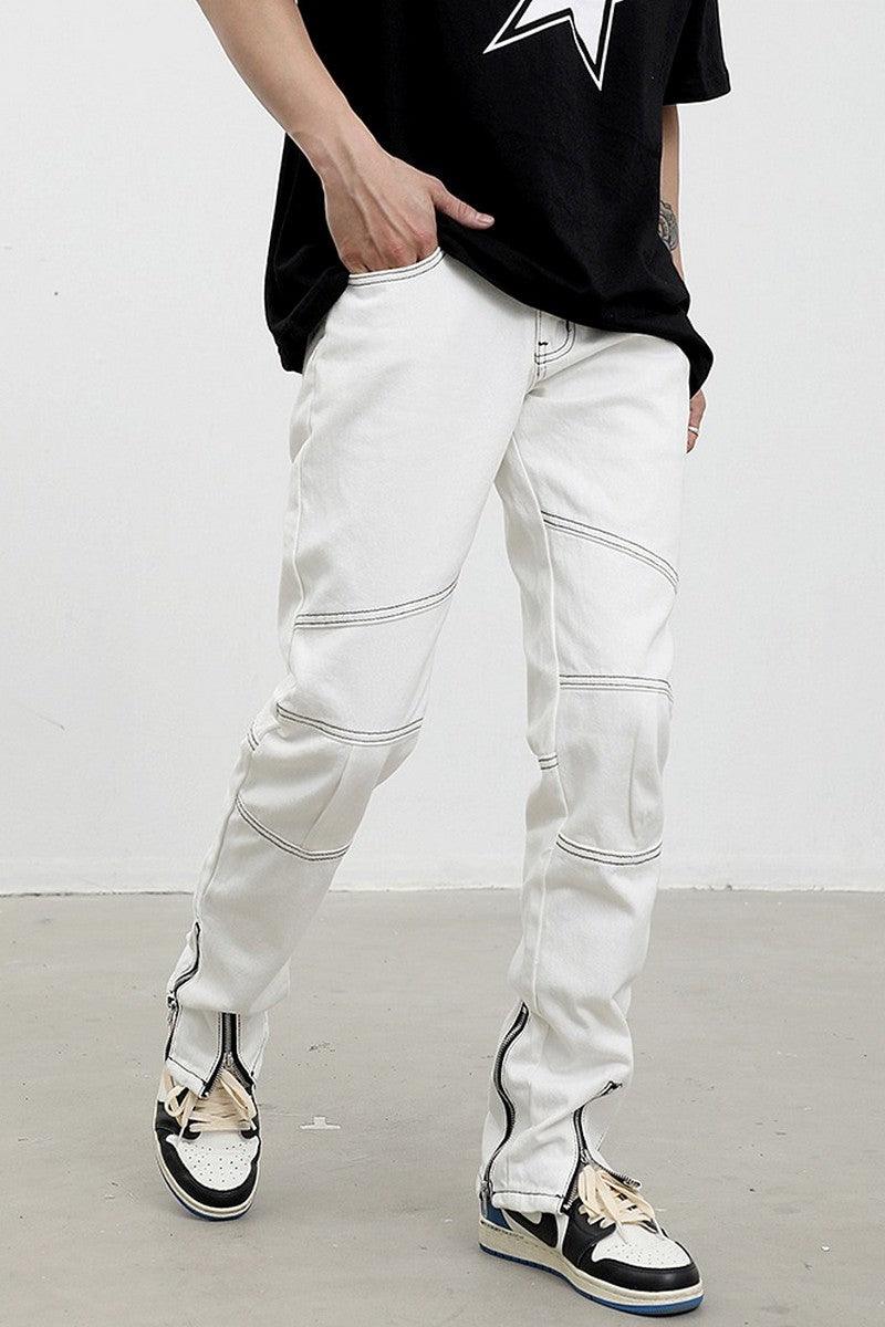 CZ Contrast Stitch Flared Trousers
