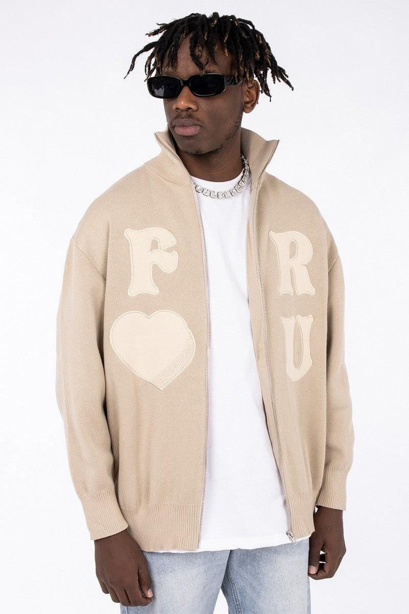 CZ Stand Up Collar Sweater