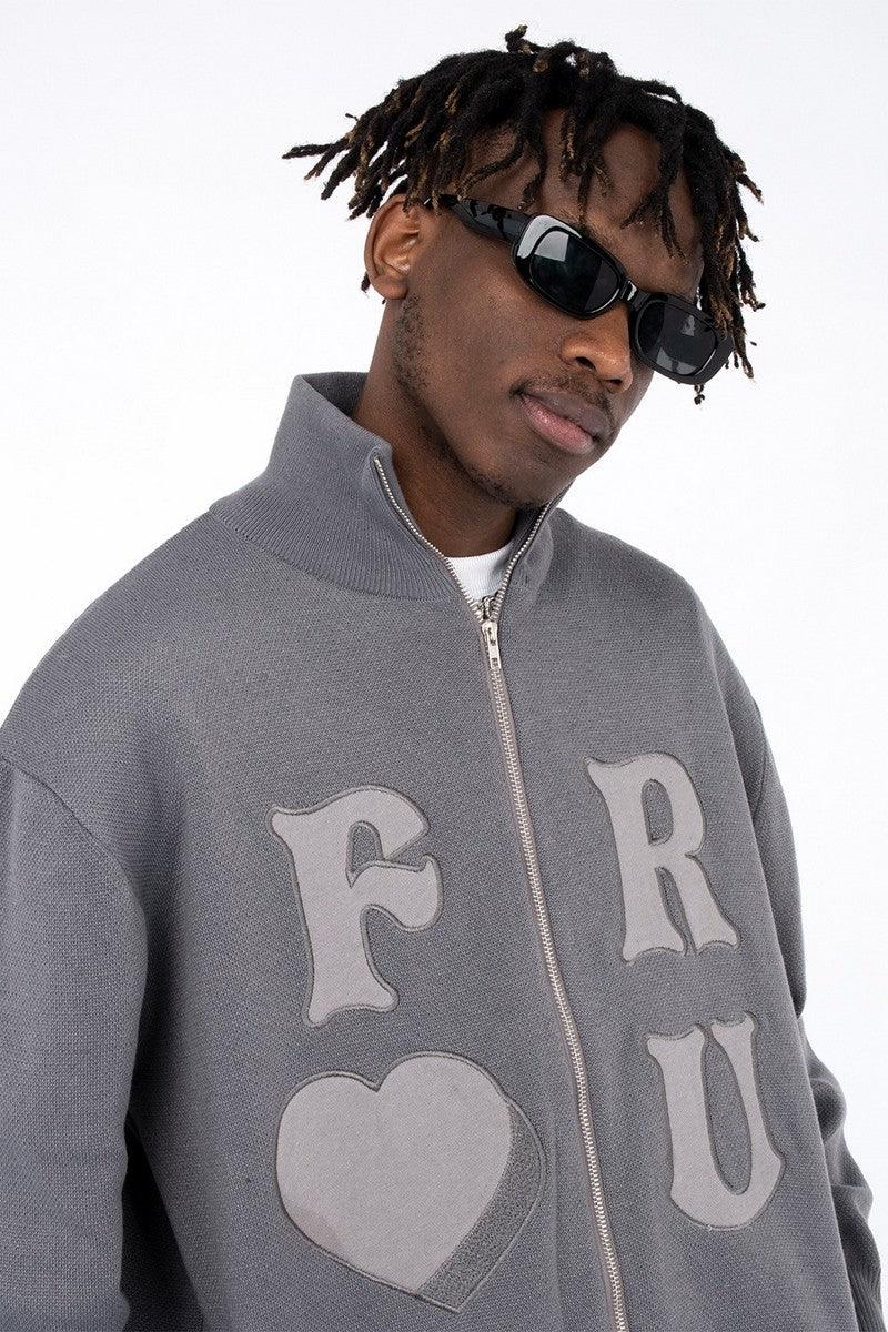 CZ Stand Up Collar Sweater