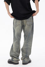 Distressed Grayish Loose Jeans