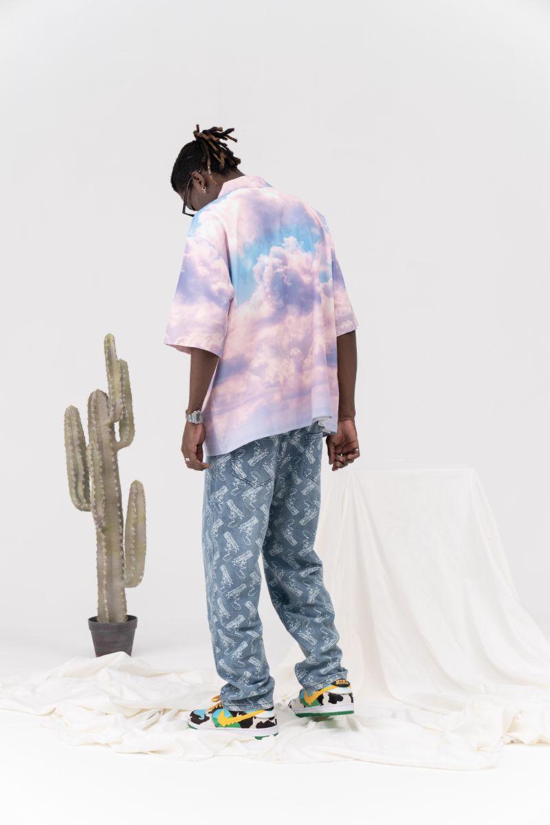 CZ Clouds Printed Cuban Shirt