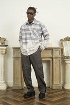 Empty Reference Faded Checkered Long Sleeve Shirt