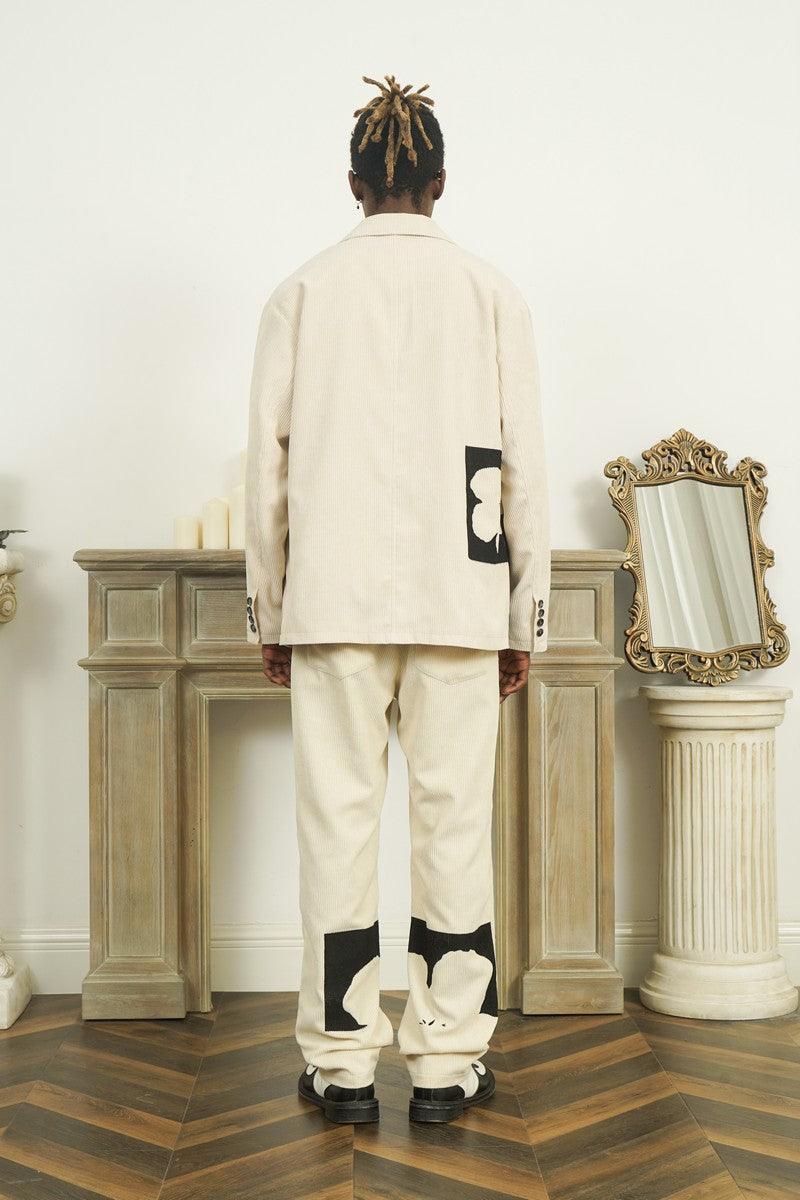 Empty Reference Flower Corduroy Suit Jacket