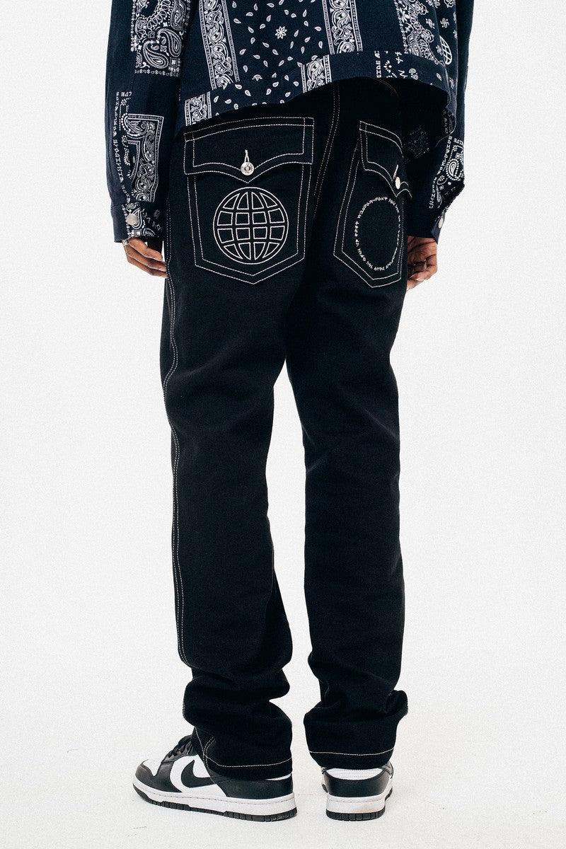Antidote Embroidered Logo Loose Trousers
