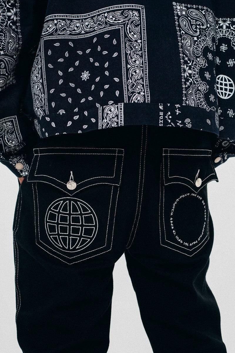 Antidote Embroidered Logo Loose Trousers