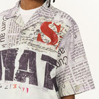 Newspaper Full Print Cuban Shirt