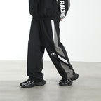 Contrast Stitched Adjustable Racing Trousers