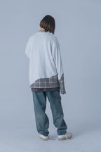 THINGY Retro Stitched Checkered Sweater