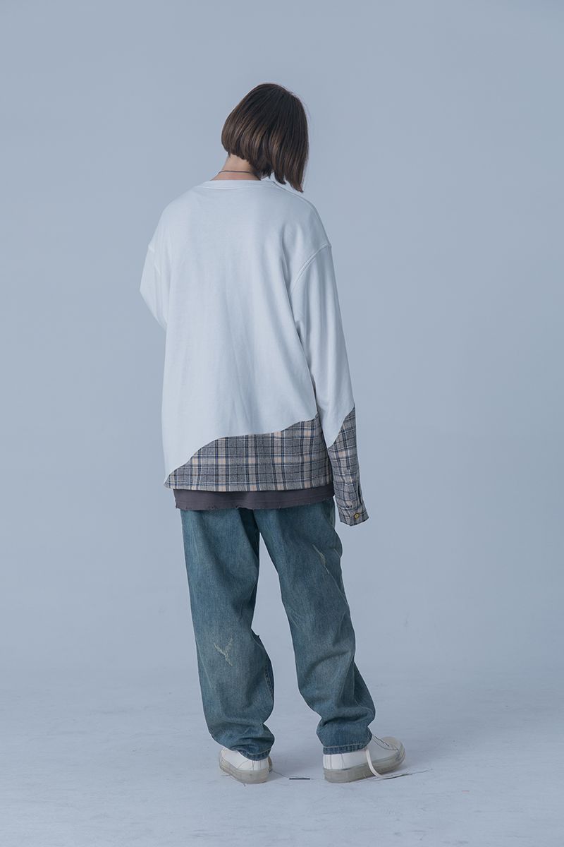 THINGY Retro Stitched Checkered Sweater