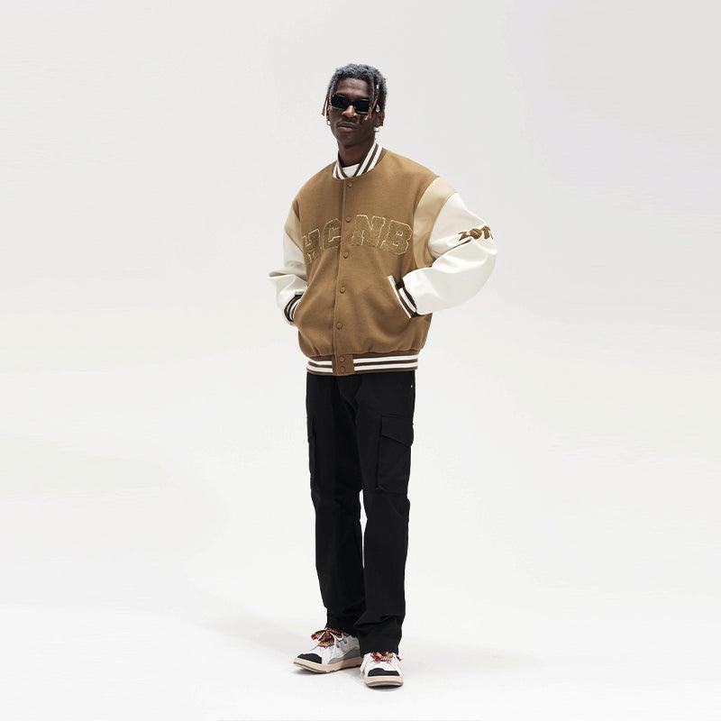H/C Embroidered Letters Varsity Jacket