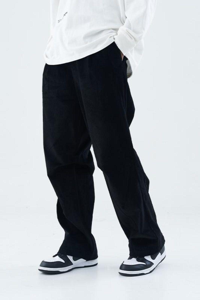 H/C Pleated Corduroy Flared Trousers - US Only