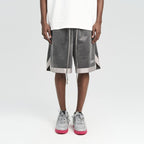 Embroidered Logo Velvet Basketball Shorts