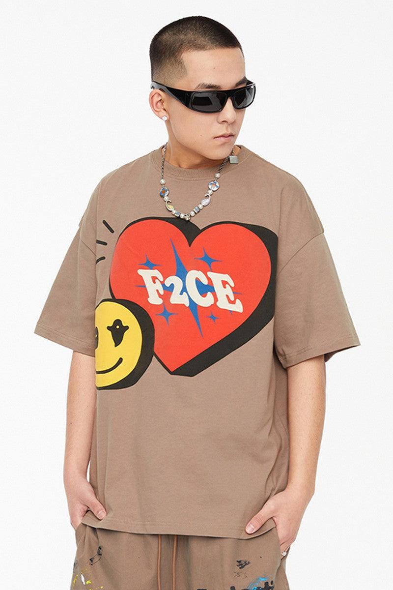 F2CE Foam Print Smiley Logo Tee