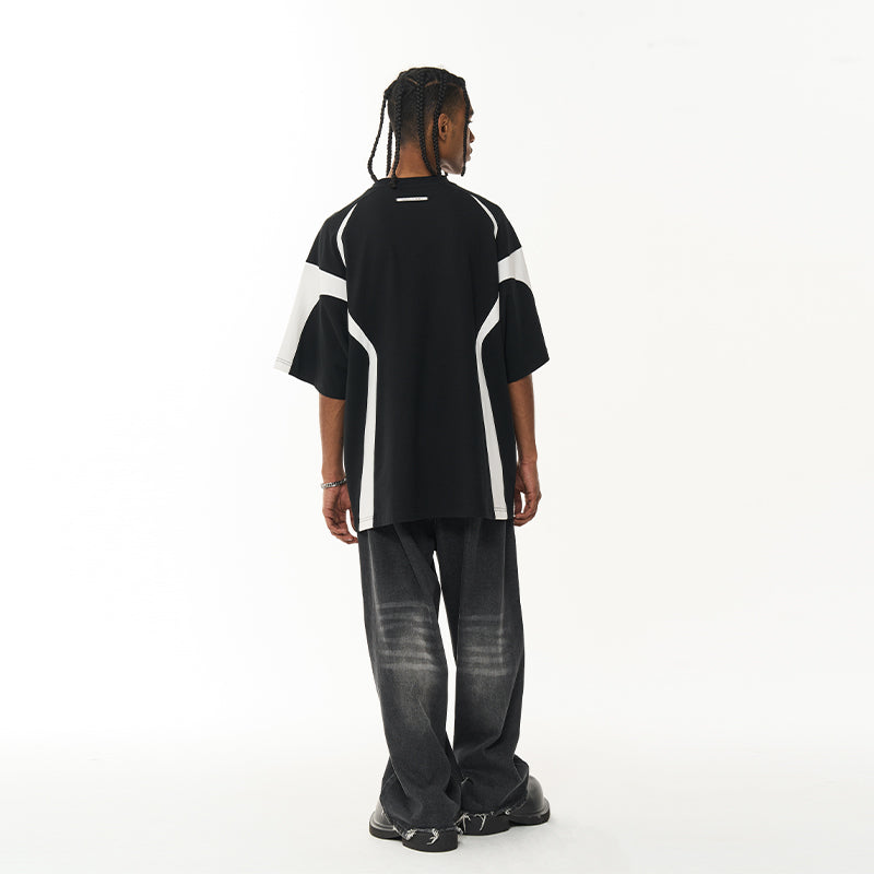 Splicing Irregular Logo Tee