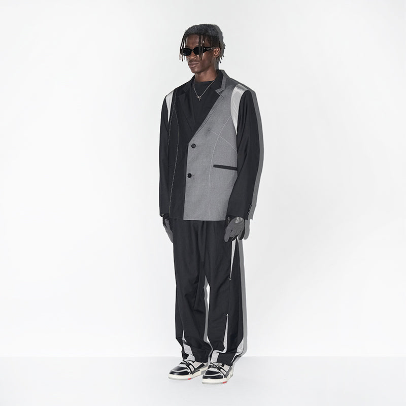 H/C Deconstructed Asymmetric Nylon Blazer
