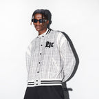 H/C Embroidered Leather Gothic Logo Flannel Jacket