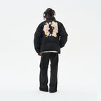 Handpainted Cartoon Flowers Logo Ring Down Jacket