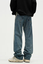 Washed Straight Loose Jeans